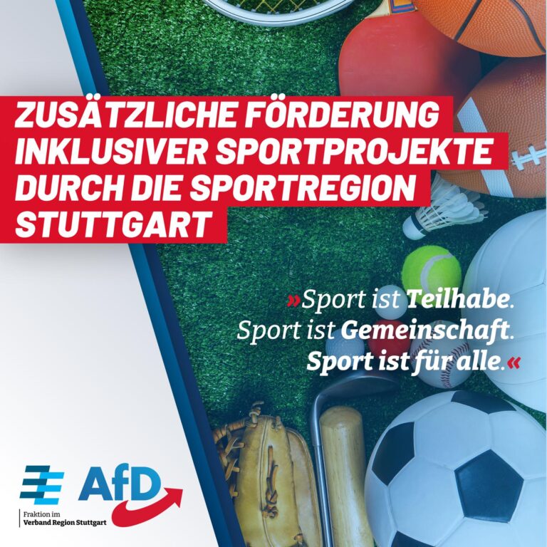 Zus&auml;tzliche F&ouml;rderung inklusiver Sportprojekte durch die SportRegionStuttgart