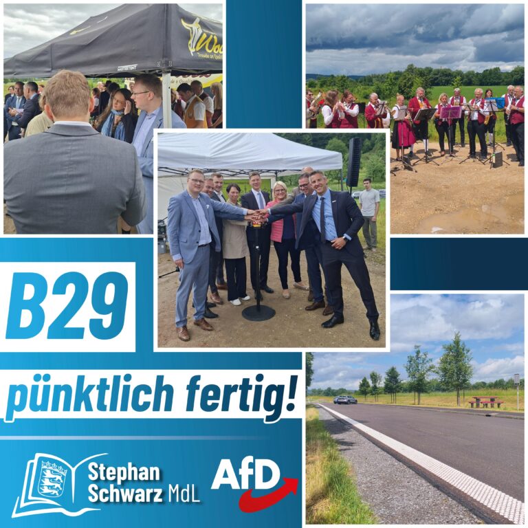 Unterwegs im Wahlkreis bei der feierlichen Verkehrsfreigabe in Plüderhausen