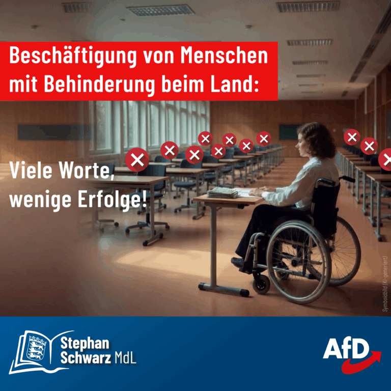 Landesregierung muss Besch&auml;ftigung schwerbehinderter Menschen konsequenter voranbringen
